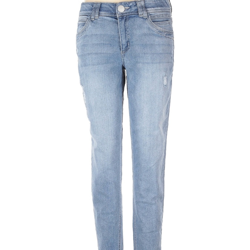 Democracy Blue Skinny Jeans Mid-Rise Distressed